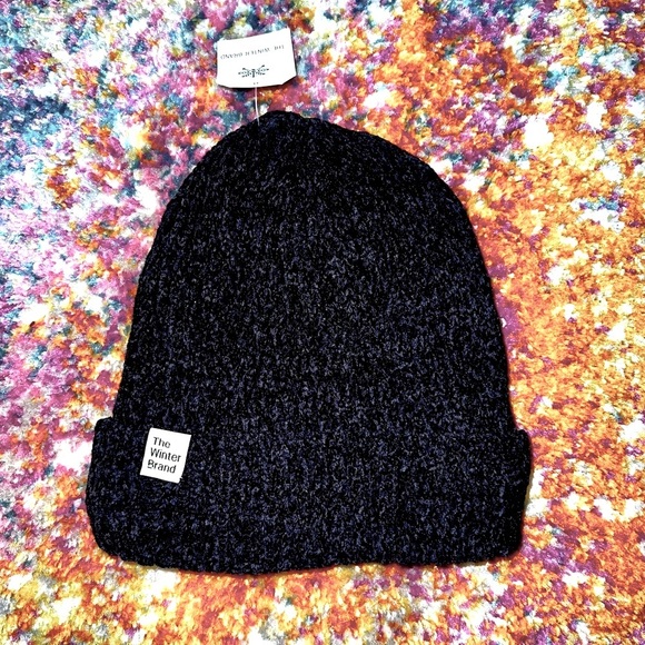 THE WINTER BRAND || Dark Chenille Lined Beanie ✨NWT✨ - Picture 2 of 6
